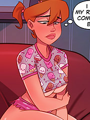 New household nymphet gives her a big kiss, and the two start some lesbian action - The 4 Naughties, Swapping Roles (Part 03) by welcomix (tufos)